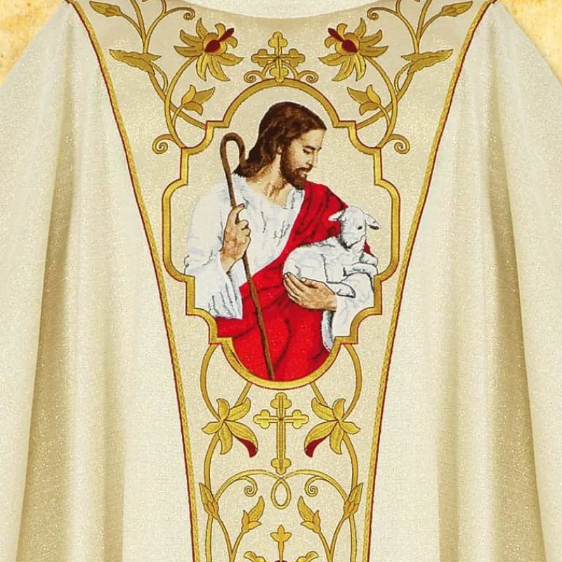 Online Articles Religieux JP chasuble avec ceinture brodée