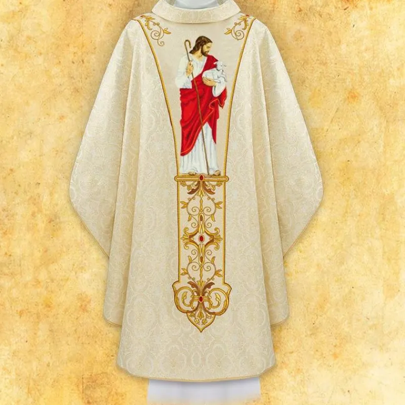 New Articles Religieux JP chasuble liturgique avec jesus ressuscite
