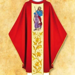 New Articles Religieux JP Chasuble liturgique avec visage Saint Jacques Apôtre