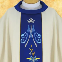 Best Sale Articles Religieux JP chasuble liturgique Mariale blue