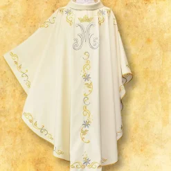 Shop Articles Religieux JP Chasuble liturgique mariale brodée