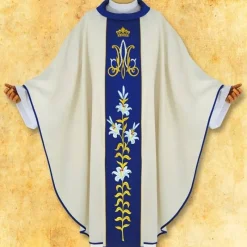 Clearance Articles Religieux JP chasuble liturgique pour messe avec motif Mariale