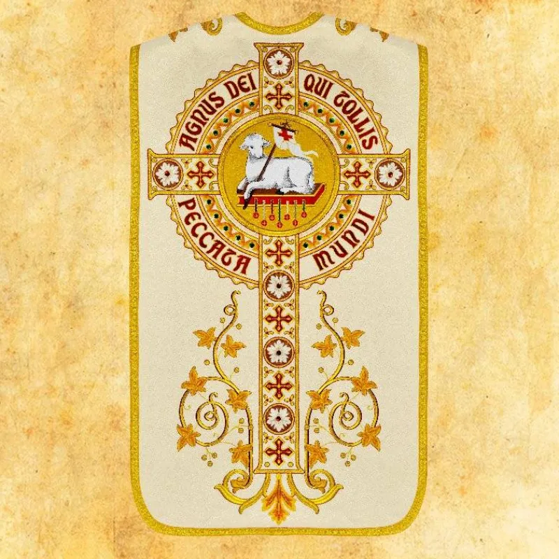 Cheap Articles Religieux JP chasuble liturgique romaine avec motif Agneau Dieu