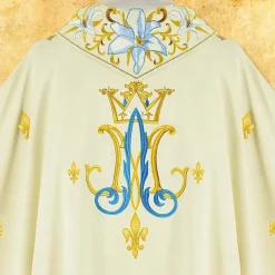 Flash Sale Articles Religieux JP Chasuble Mariale brodée avec motif Lilium