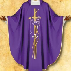 Best Sale Articles Religieux JP chasuble pour messe Carême Violet