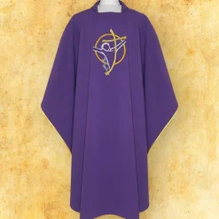 Clearance Articles Religieux JP chasuble violet pour messe hommage