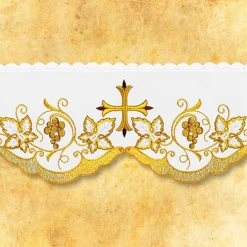 Online Articles Religieux JP dentelle brodée dorée