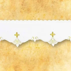 Best Sale Articles Religieux JP dentelle brodée dorée