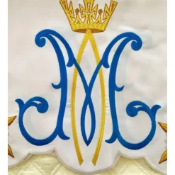 Best Sale Articles Religieux JP dentelle brodée mariale