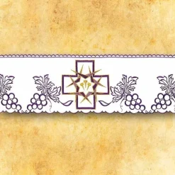 Best Articles Religieux JP dentelle brodée violet carême