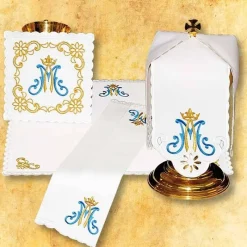 Sale Articles Religieux JP ligne d'autel brodée marie de rosaire