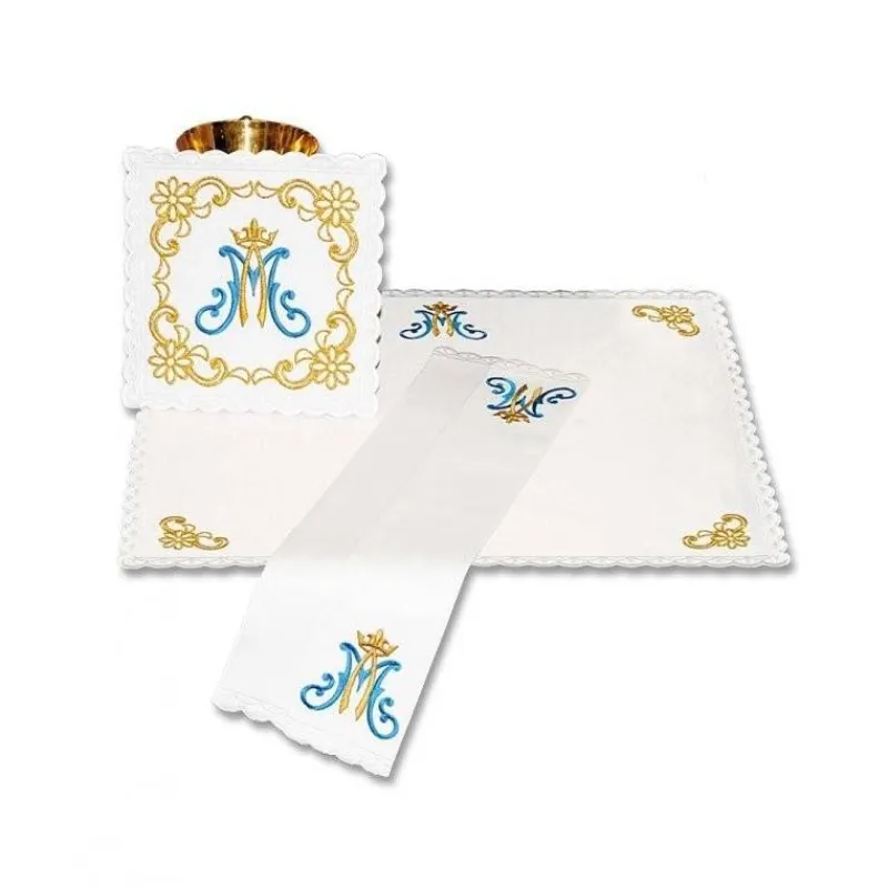 Sale Articles Religieux JP ligne d'autel brodée marie de rosaire