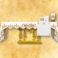 Best Sale Articles Religieux JP Nappe d’autel Alfa & Oméga -