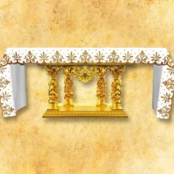 New Articles Religieux JP nappe d'autel brodée dorée