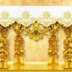 Shop Articles Religieux JP nappe d'autel brodée fil dorée