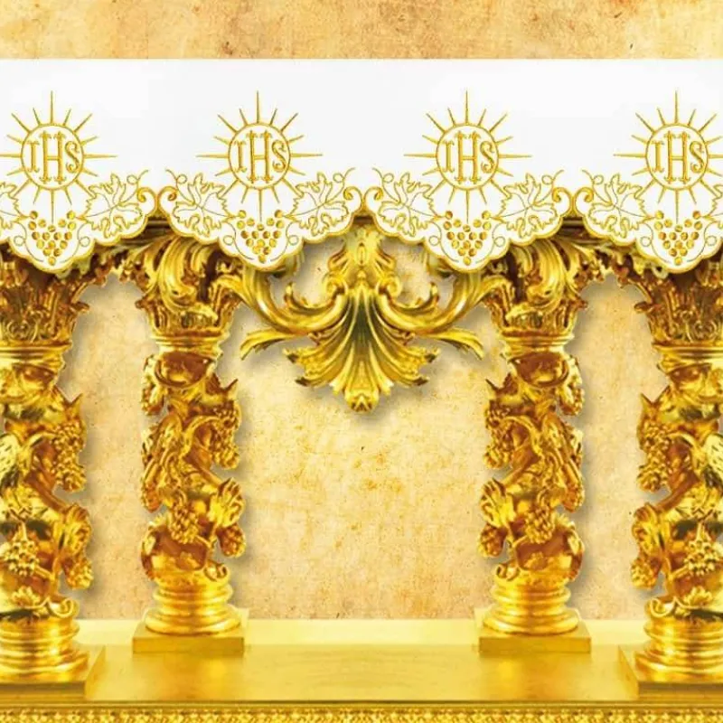 Shop Articles Religieux JP nappe d'autel brodée fil dorée