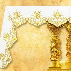 Shop Articles Religieux JP nappe d'autel brodée fil dorée