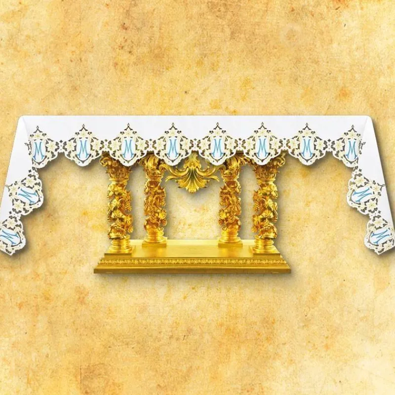 Best Sale Articles Religieux JP nappe d'autel brodée mariale