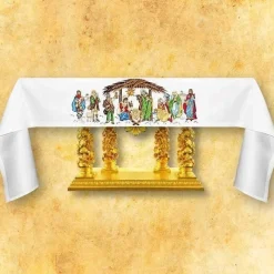 Best Sale Articles Religieux JP nappe d'autel pour église avec motif Noël